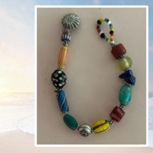 Adult's Handmade Trade Bead and Sterling Silver bracelet