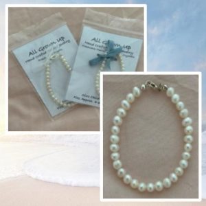 Childs Genuine Pearl Bracelets with Stainless Steel Lobster Clasp