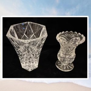 2 Czech Crystal Vases